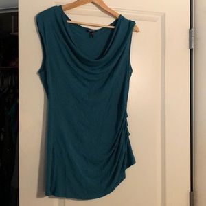 Blue shirt with ruched side